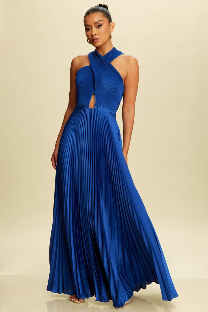 Nina Morena | Crisscross Pleats Maxi Dress