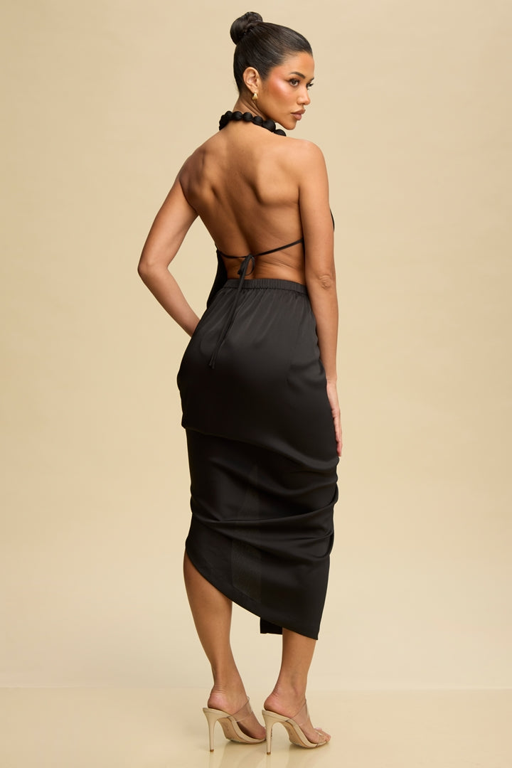 Moonlit Beaded Drape Dress