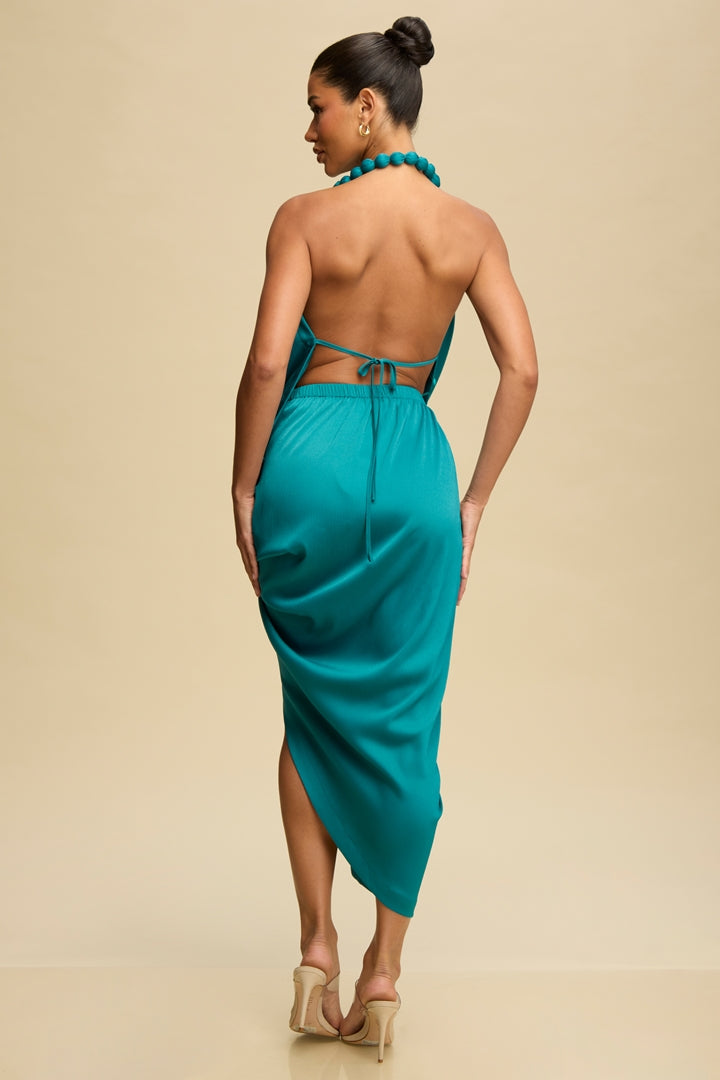 Moonlit Beaded Drape Dress