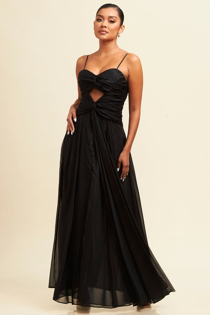 Lurex Shirred Maxi Gown