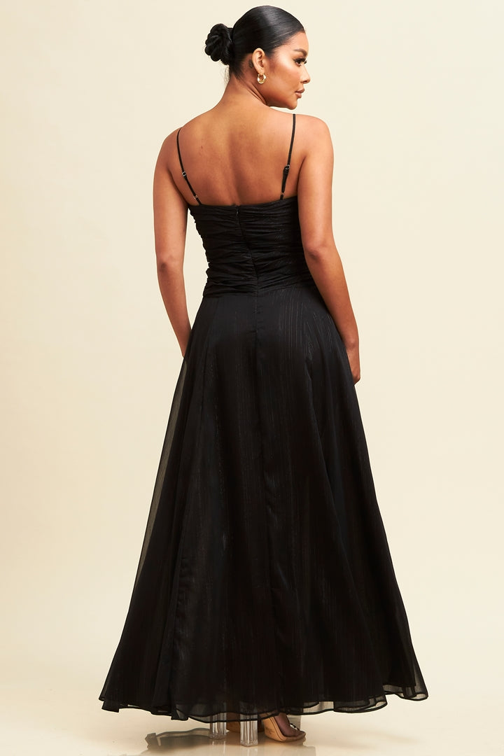 Lurex Shirred Maxi Gown