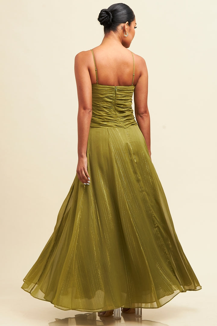 Lurex Shirred Maxi Gown