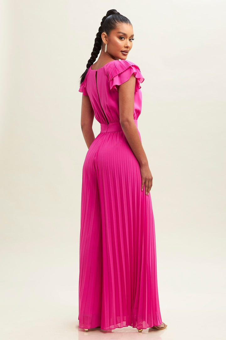 Pleated Chiffon Jumpsuit-JUMPSUIT