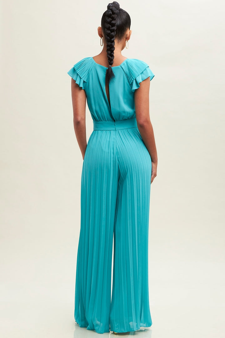Pleated Chiffon Jumpsuit-JUMPSUIT