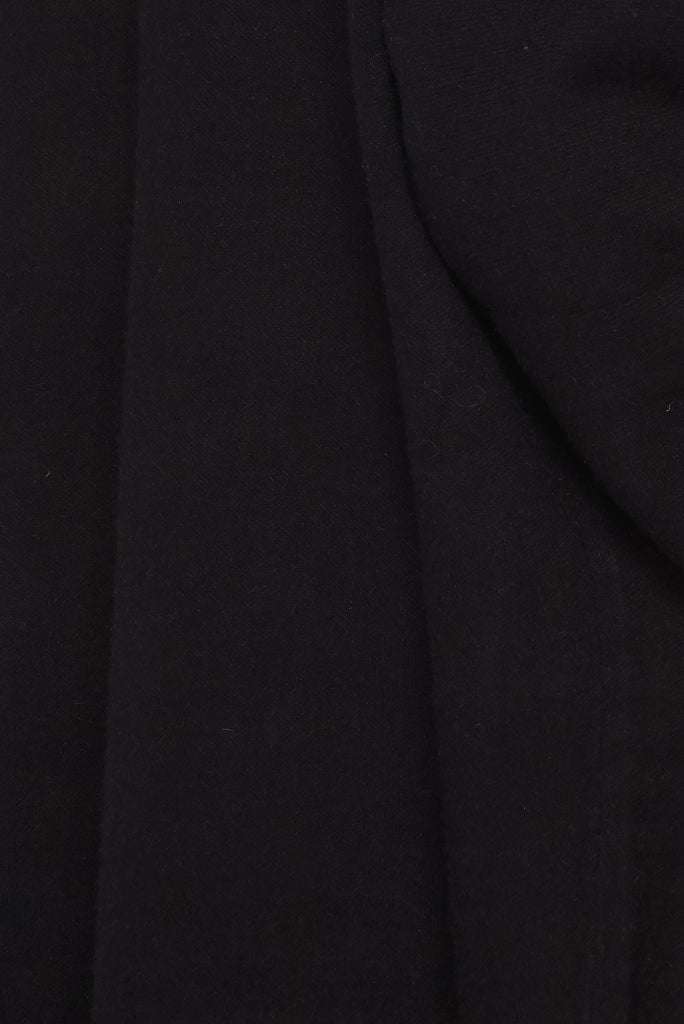 Long Knit Collared Cardigan In Black-KNIT COAT