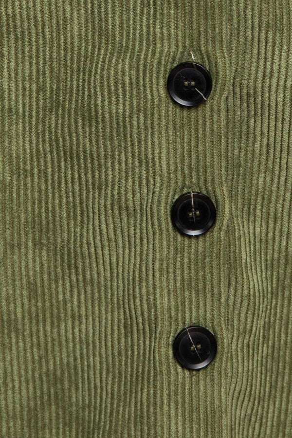 Corduroy Mini Skirt in Olive-SKIRT