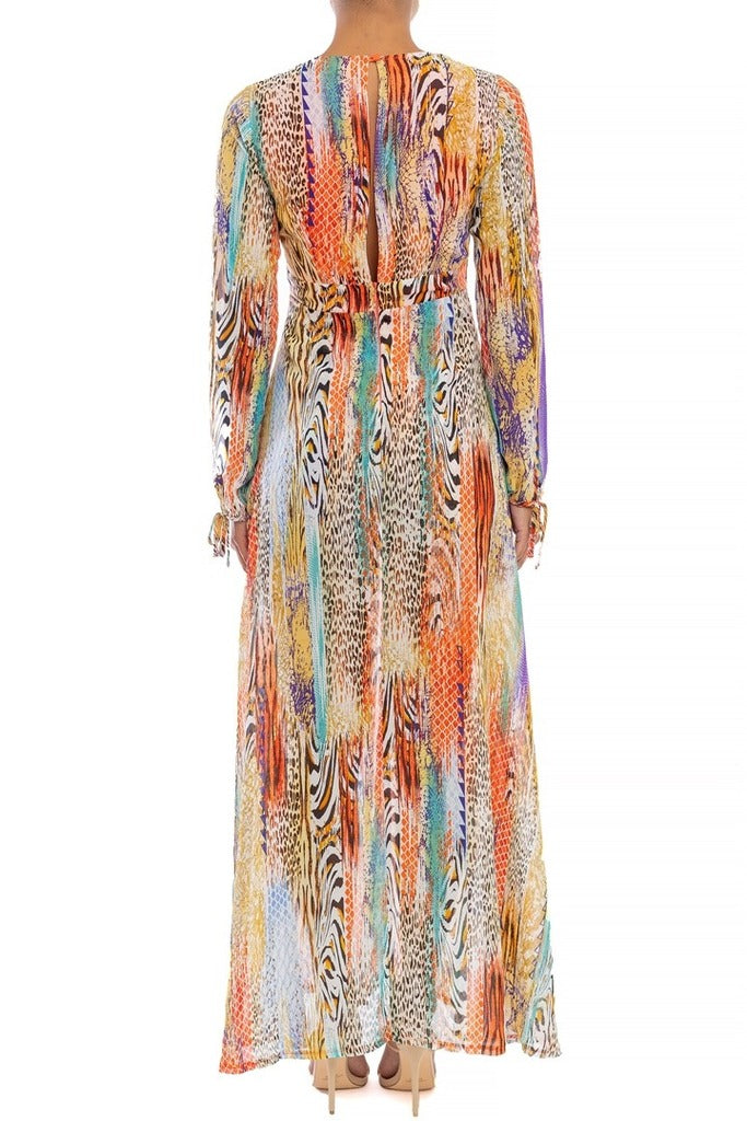 Anitta Orange Animal Print Maxi Romper-ROMPER