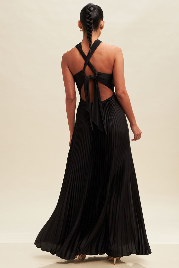 Nina Morena | Crisscross Pleats Maxi Dress