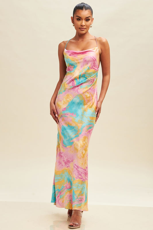 Sunset Silhouette Slip Gown