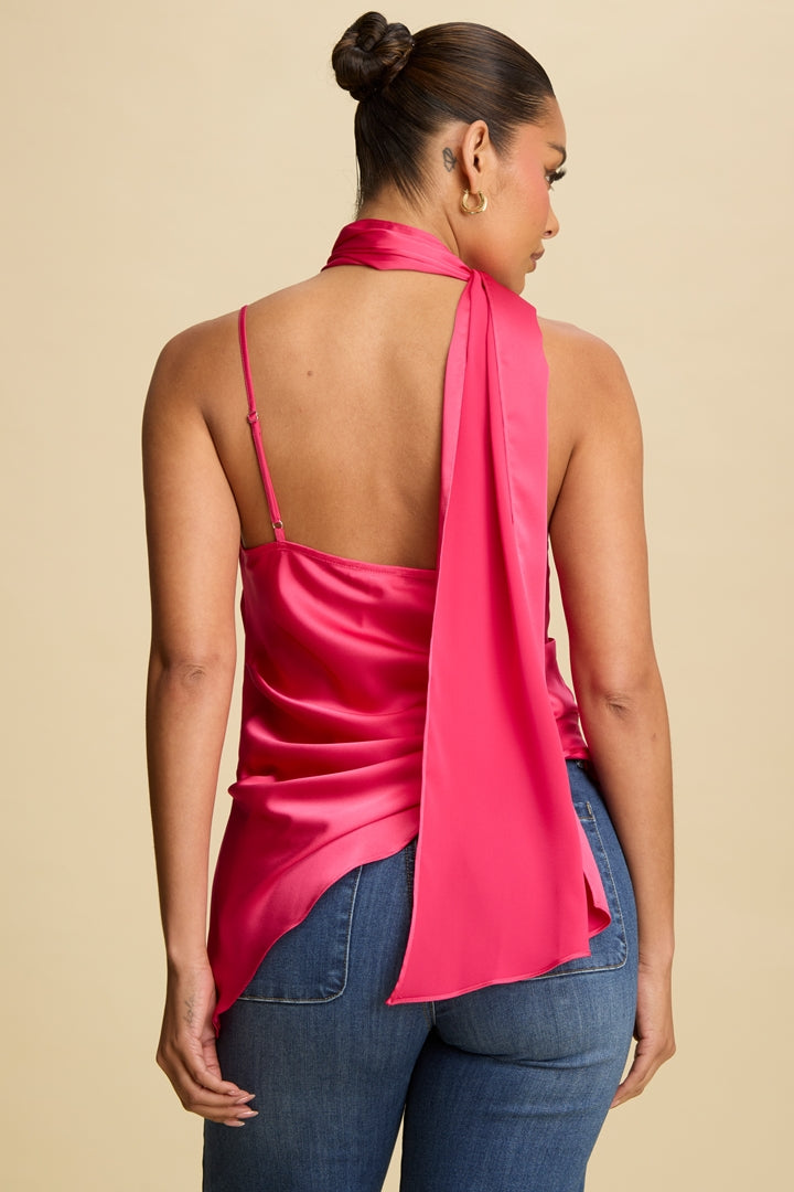 Satin Whisper Neck Blouse