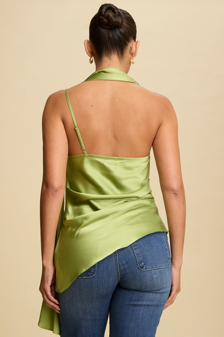 Satin Whisper Neck Blouse