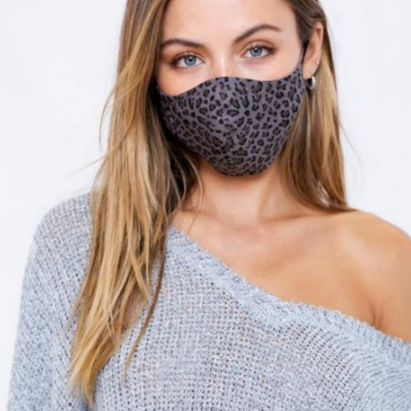 3D Leopard Print Cotton Face Mask For Adults
