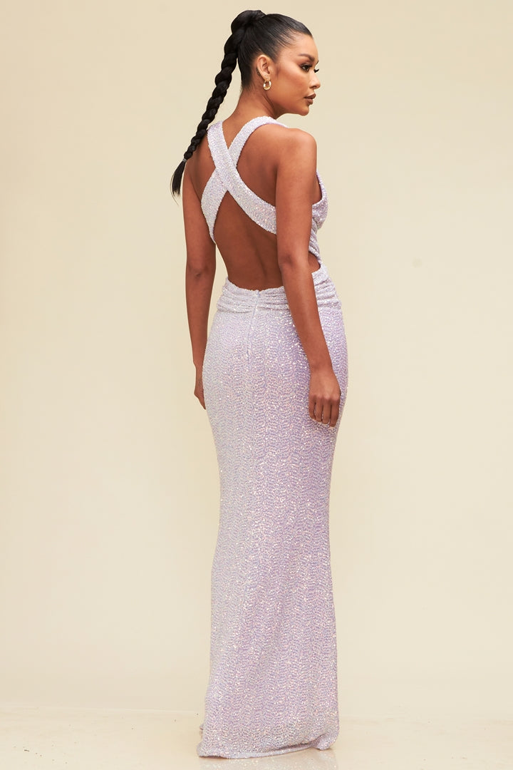 Sequin X Back Gown