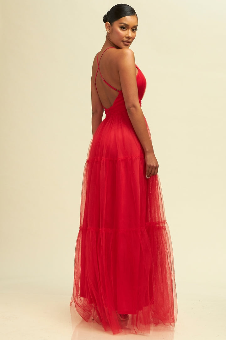 Staud mandy hotsell tulle maxi dress
