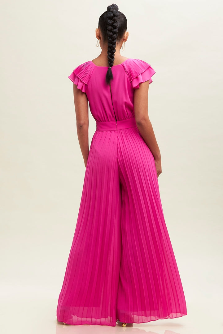 Pleated Chiffon Jumpsuit-JUMPSUIT