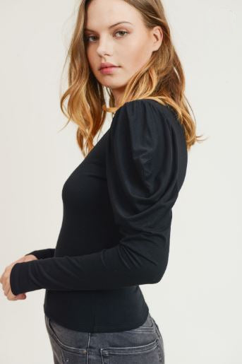 Puff Long Sleeve Double Layered Top